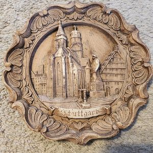 Vintage 3d resin German plate